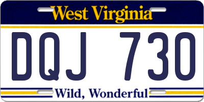 WV license plate DQJ730