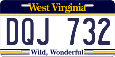 WV license plate DQJ732