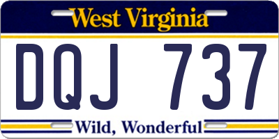 WV license plate DQJ737