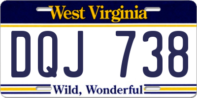WV license plate DQJ738