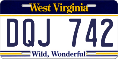 WV license plate DQJ742