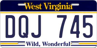 WV license plate DQJ745