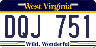 WV license plate DQJ751