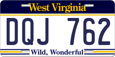 WV license plate DQJ762
