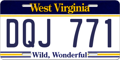 WV license plate DQJ771