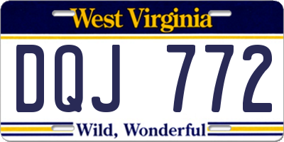 WV license plate DQJ772