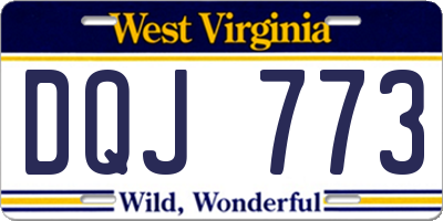 WV license plate DQJ773
