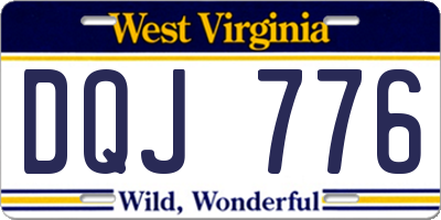 WV license plate DQJ776