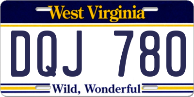 WV license plate DQJ780