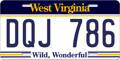 WV license plate DQJ786