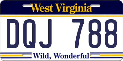 WV license plate DQJ788