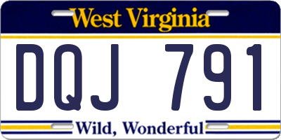 WV license plate DQJ791