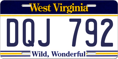 WV license plate DQJ792