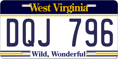 WV license plate DQJ796