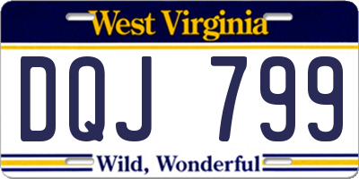 WV license plate DQJ799