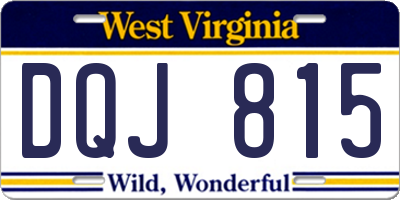 WV license plate DQJ815
