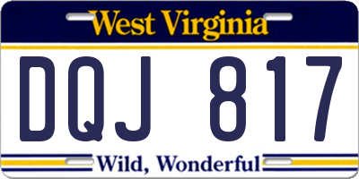 WV license plate DQJ817