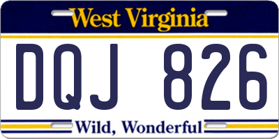 WV license plate DQJ826