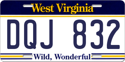 WV license plate DQJ832