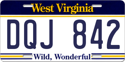 WV license plate DQJ842