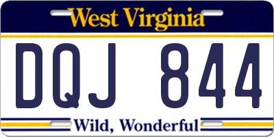 WV license plate DQJ844