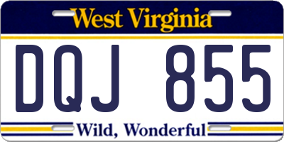 WV license plate DQJ855