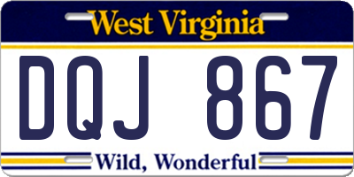 WV license plate DQJ867