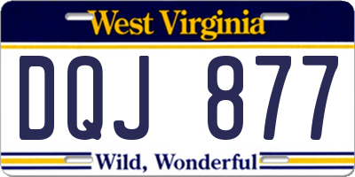 WV license plate DQJ877