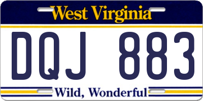 WV license plate DQJ883