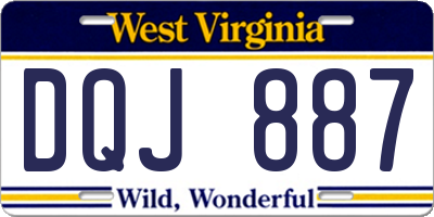 WV license plate DQJ887