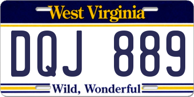 WV license plate DQJ889