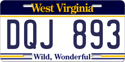 WV license plate DQJ893