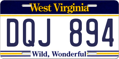 WV license plate DQJ894