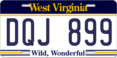 WV license plate DQJ899