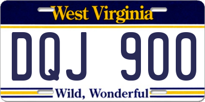 WV license plate DQJ900