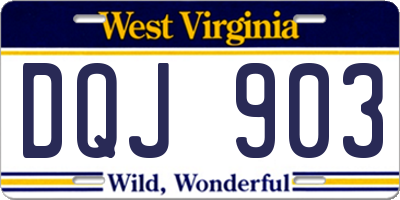WV license plate DQJ903