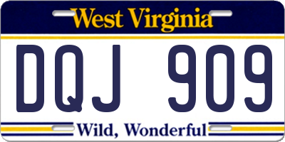 WV license plate DQJ909