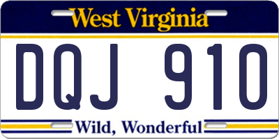WV license plate DQJ910