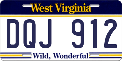 WV license plate DQJ912