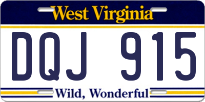 WV license plate DQJ915
