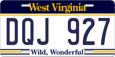 WV license plate DQJ927