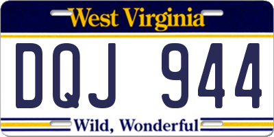 WV license plate DQJ944