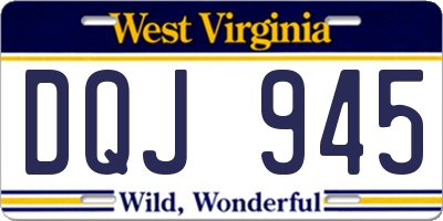 WV license plate DQJ945