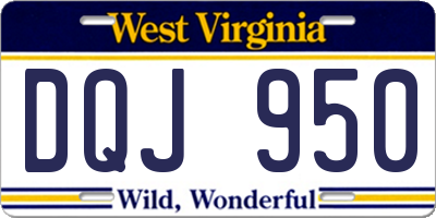 WV license plate DQJ950