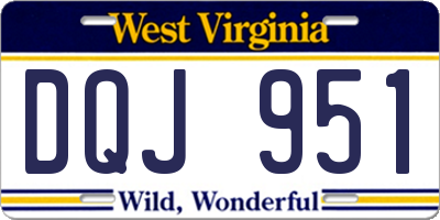 WV license plate DQJ951