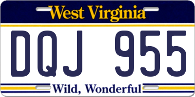 WV license plate DQJ955