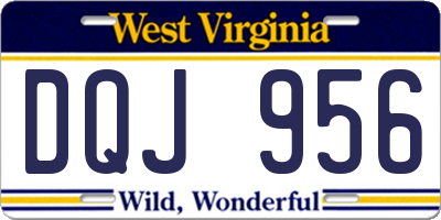 WV license plate DQJ956