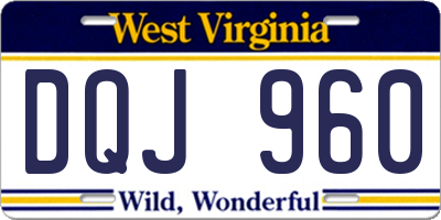 WV license plate DQJ960