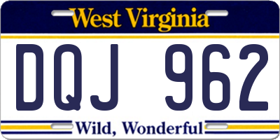 WV license plate DQJ962