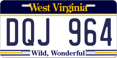 WV license plate DQJ964